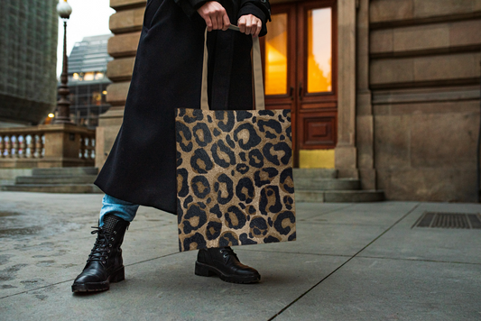 Leopard Printed Organic Tote Bag (AOP)